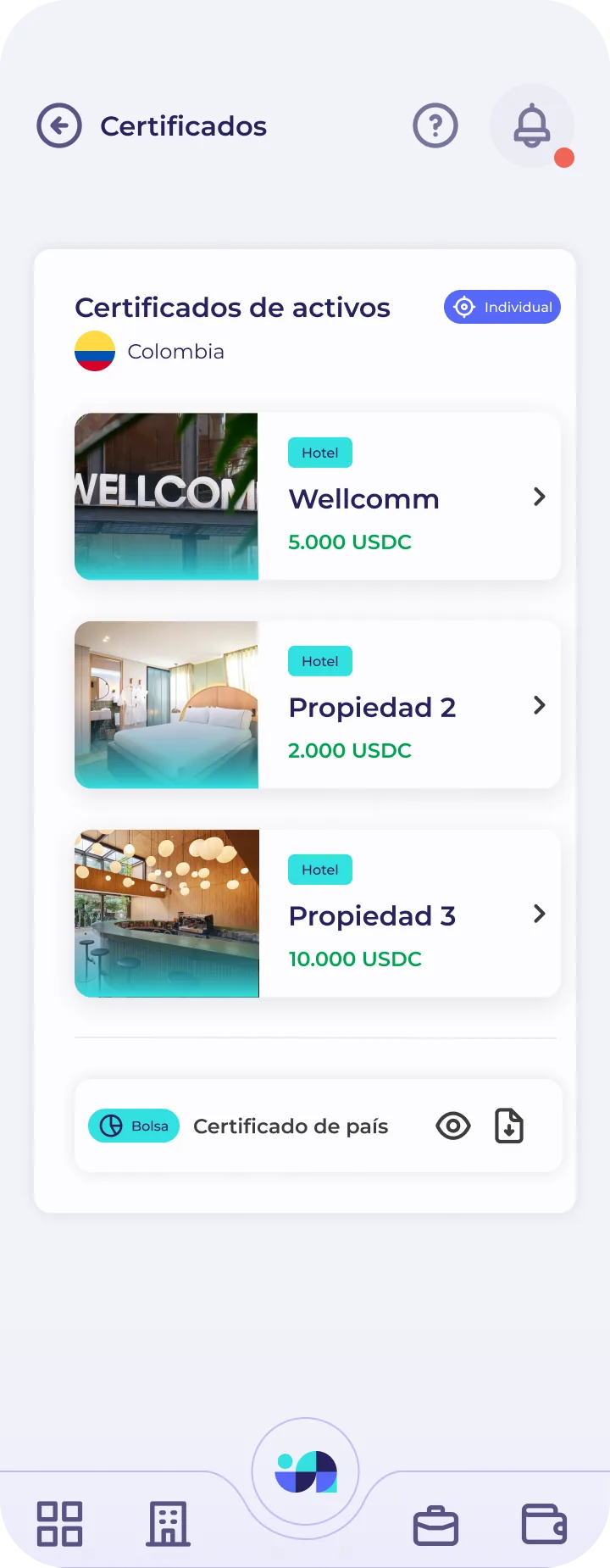 Indahouse Plataforma — Certificados individuales