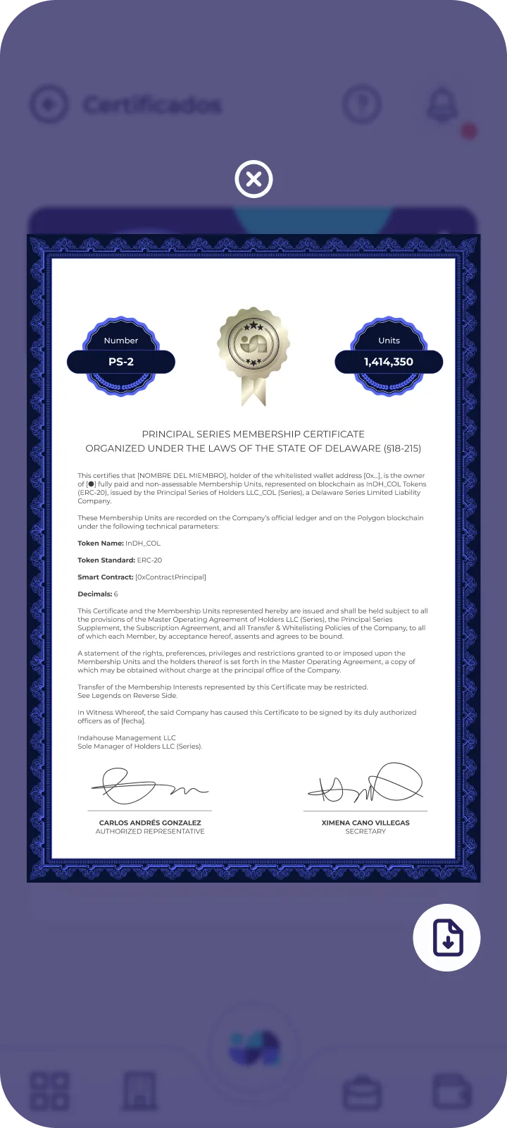 Indahouse Plataforma — Certificado
