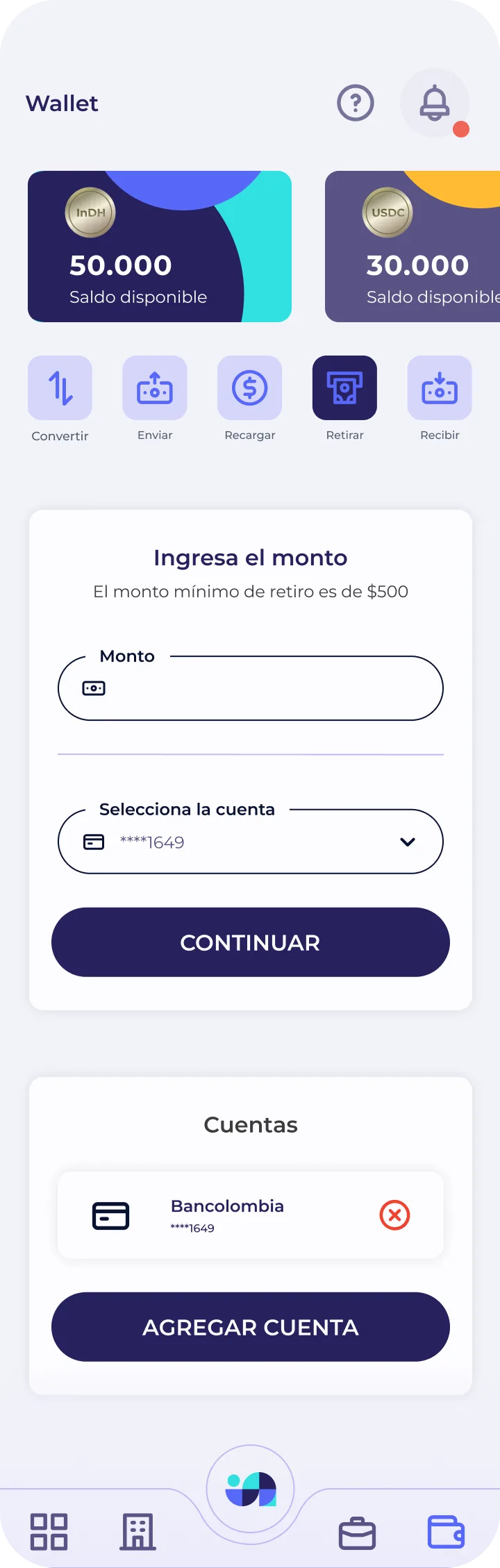 Indahouse Plataforma — Retirar