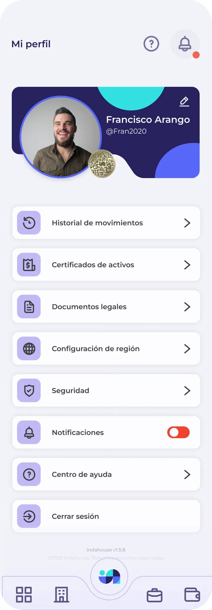 Indahouse Plataforma — Mi perfil