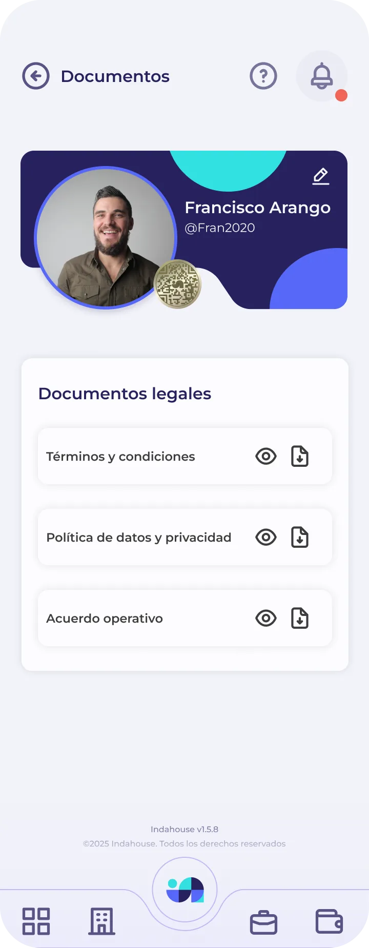 Indahouse Plataforma — Documentos legales